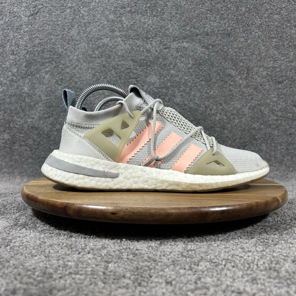 Adidas Arkyn B37071 Women's Size 8 Grey Orange Lightweight Running Shoes Used